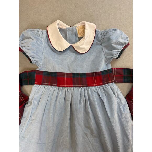 Beaufort Bonnet Company Cindy Lou Sash dress Barrington blue sz 6 plaid holiday - Picture 3 of 10
